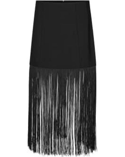 Second Female Fringe Skirt Xsmall - Black