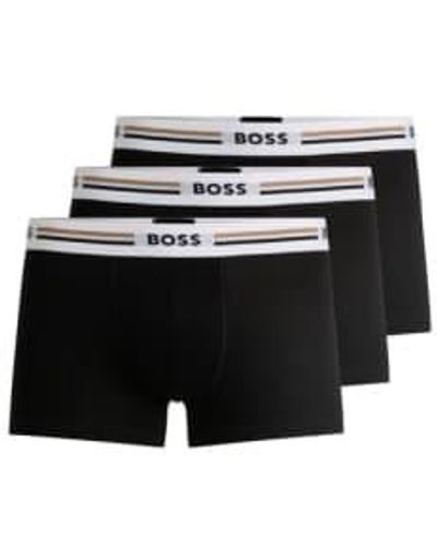 BOSS 3-pack von schwarzen stretchkämmen mit signaturstreifen-taillenbändern 50492200 001