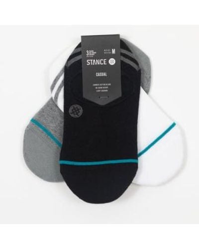 Stance 3 Pack No Show Trainer Socks In Multi - Nero