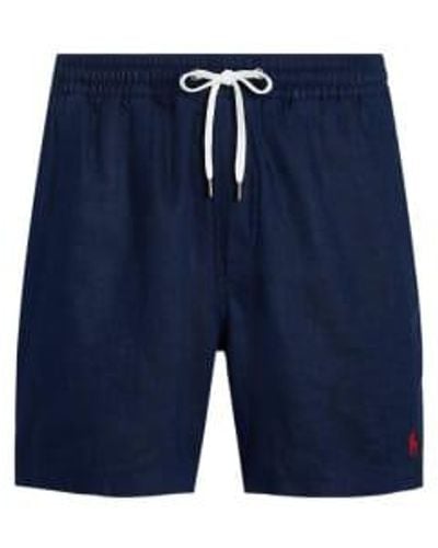 Ralph Lauren Navy 6 Inch Classic Fit Prepster Poplin Shorts S - Blue