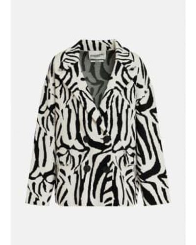 Essentiel Antwerp Off figer zebra jacquard jacket - Negro