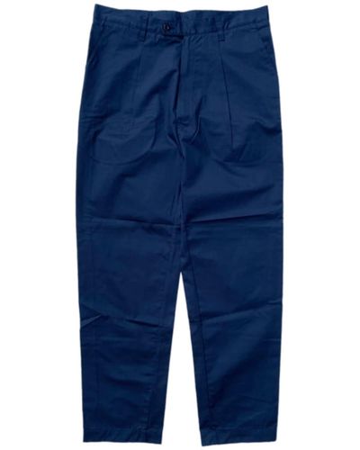 CAMO Pantalons larges Seabiscuit marine popline - Bleu