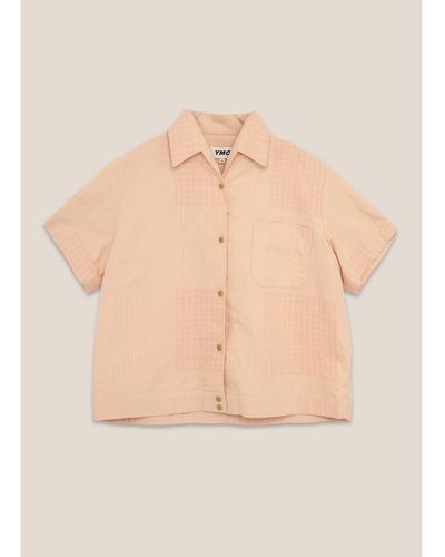 YMC Camisa mosaico tela doble algodón rosa algodón - Neutro