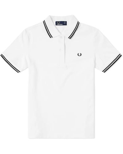 Fred Perry Slim Fit Twin Tipped Polo White & Black