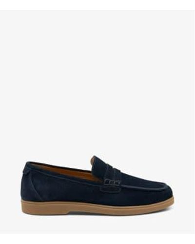 Loake Lucca Suede Loafers - Blu