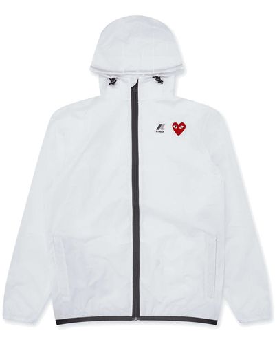 COMME DES GARÇONS PLAY Play Comme Des Garcons Play Cdg X K Way Or Zip Jacket Or White - Blu