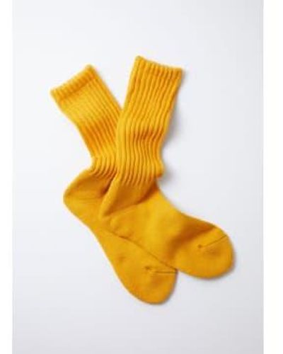 RoToTo Loose Pile Crew Socks M - Yellow
