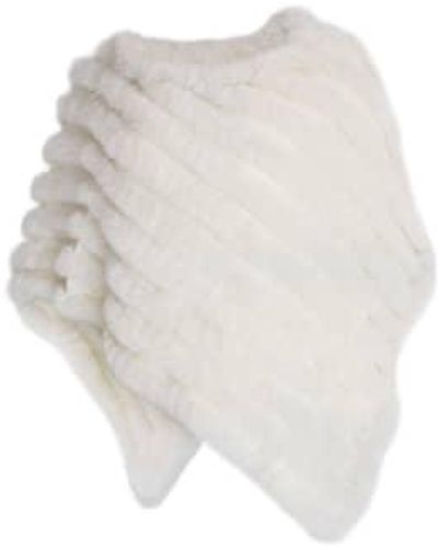Marella Faux Fur Poncho One Size Cream - White