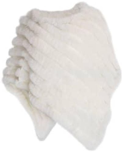 Marella Faux Fur Poncho One Size Cream - White