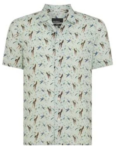 Remus Uomo Paoolo bird estampado camisa manga corta - Gris
