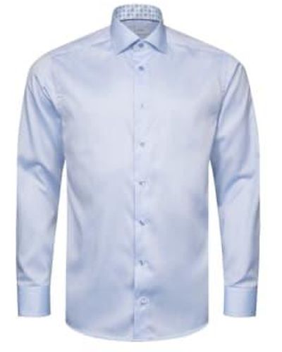 Eton Camisa sarga sarga fit sky fit - Azul
