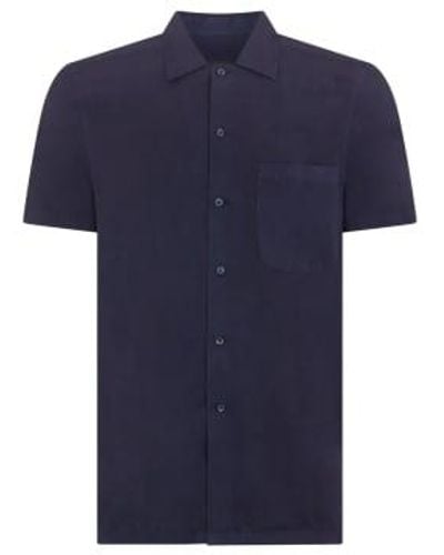 Remus Uomo Paolo Tapered Short Sleeve Shirt - Blue