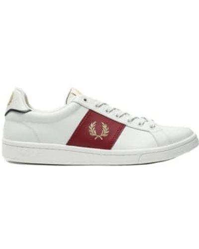 Fred Perry B721 Leather Si Panel Porcelain - Multicolor