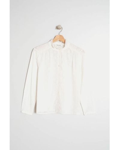 indi & cold White Embroidered Romantic Shirt