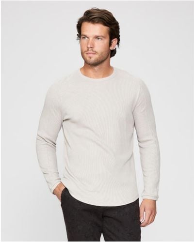 PAIGE Weathered Stone Hughes Long Sleeved Tee - White