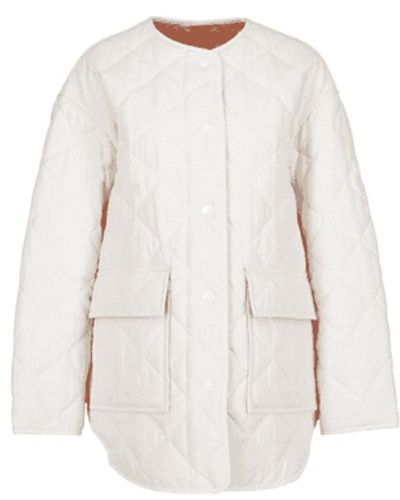 BOSS Purila Quilted Jacket Col 118 Open Size 8 - Bianco