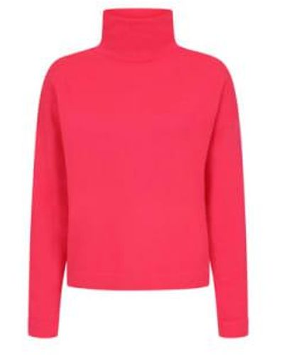 Mercy Delta Pink Cashmere Polesdon High Neck Sweater - Rosso