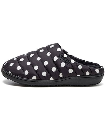 SUBU Black And White Dots Slippers - Blue