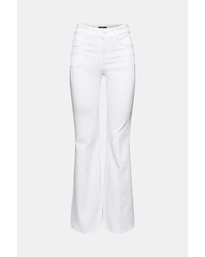 Esprit Bootcut Jeans con pliegues prensados blancos