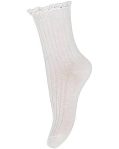 mpDenmark Julia Socks With Lace 1 - Bianco