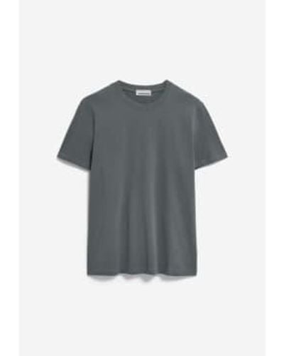 ARMEDANGELS Maarkos Space Stahl Schwergewichtiges T-Shirt - Grau