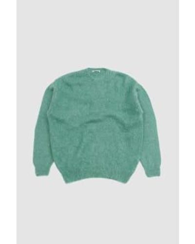 AURALEE Brushed Super Kid Mohair Knit Jade 5 - Green