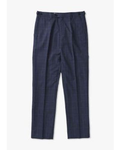Skopes Mens Anello Tailored Suit Trousers In Check - Blu
