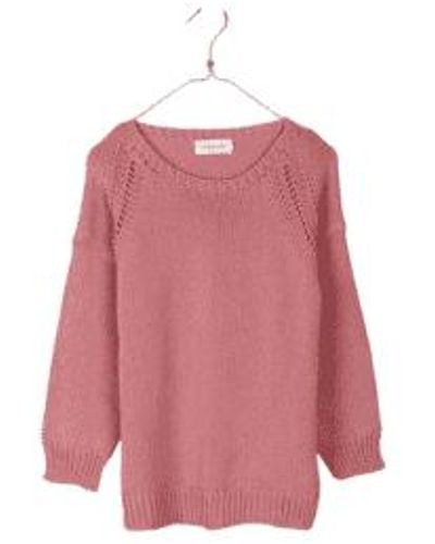 indi & cold Recycled Fiber Sweater - Pink