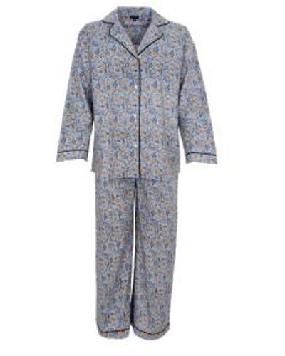 Black Colour Pyjamas norma fleurs - Bleu