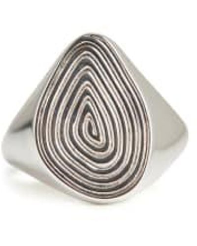 Rachel Entwistle Spiral Signet Ring - White