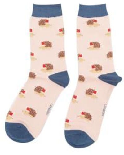 Miss Sparrow Festive Hedgehogs Socks - Blu