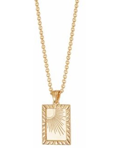 Daisy London Plated Rising Sun Frame Necklace - Metallic