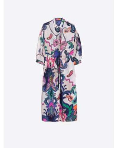 Vilagallo Lipa Maxi Dress Paisley Print - Blu