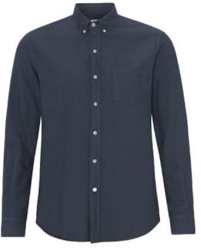 COLORFUL STANDARD Coton biologique oxford shirt blue - Bleu