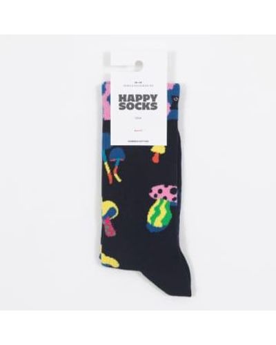 Happy Socks Mushroom Socks In And Multi - Blu