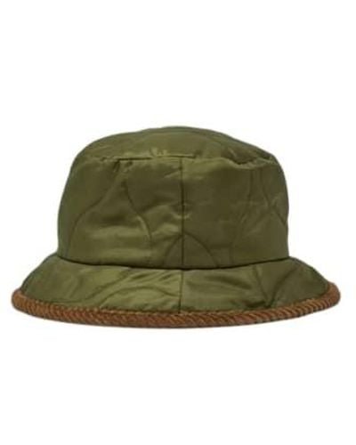 Cableami Military Quilted Bucket Hat Green
