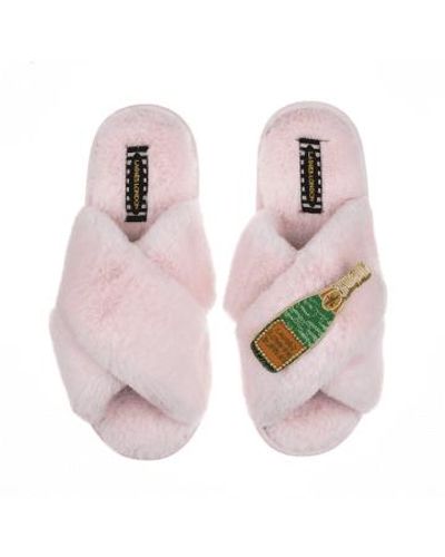 Laines London Classic Slipper With Brooch Pink - Rosa