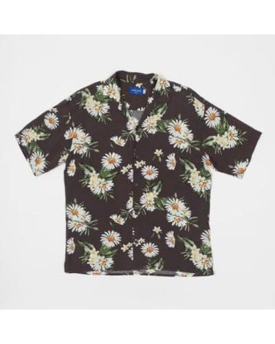 Jack & Jones Floral Resort Short Sleeve Shirt In S - Black