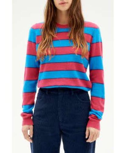 Thinking Mu Striped Zoe Sweater - Blu