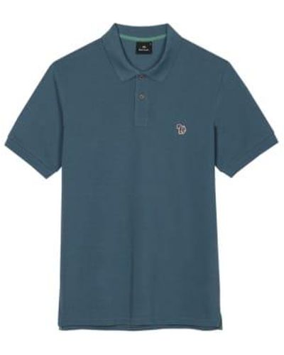 PS by Paul Smith Ps Regular Fit Ss Zebra Polo Shirt M - Blue