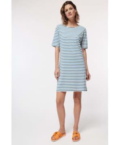 Lanius Dress With Stripes And Back Cutout - Blu