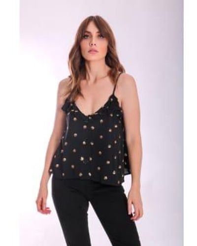 Traffic People Breathless Sequin Camisole Small - Black