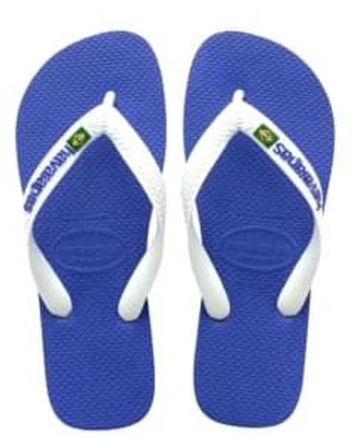 Havaianas Brasil Logo Flip Flops - Blau