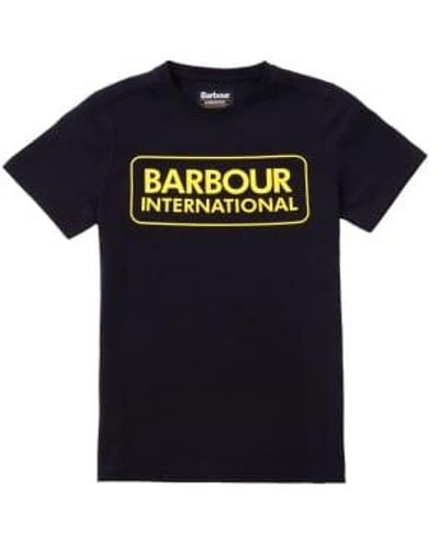 Barbour Camiseta con gráfico internacional negro y amarillo