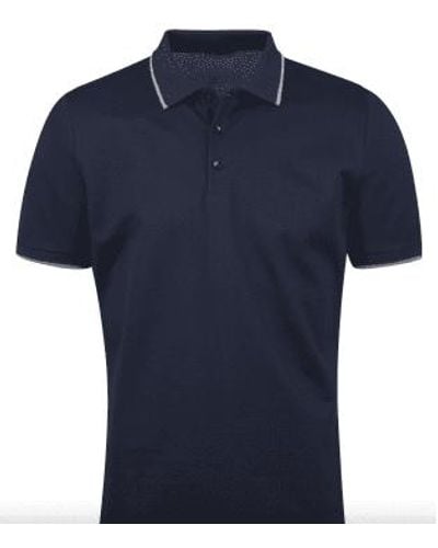 Stenströms Contrast Cotton Polo Shirt - Blu