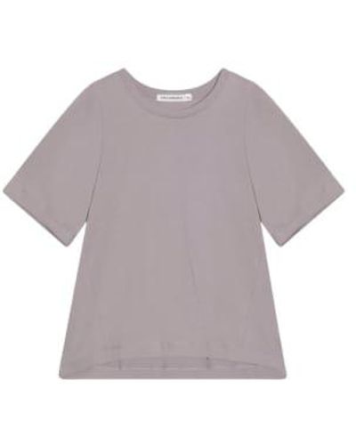Cashmere Fashion Lareida Baumwoll Shirt Mac Rundhalsausschnitt - Lila