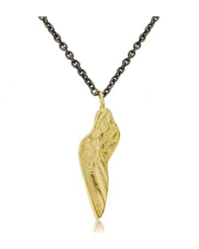 CollardManson Small Plated Wing Necklace Os - Metallic