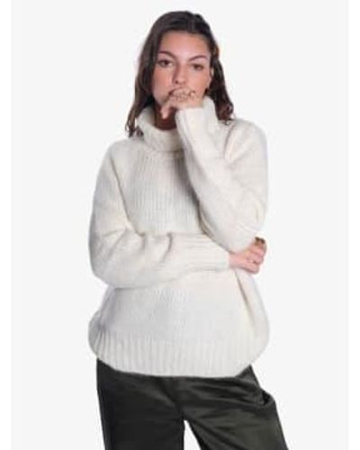 Sibin Linnebjerg Rollneck Sweater Off White M - Gray