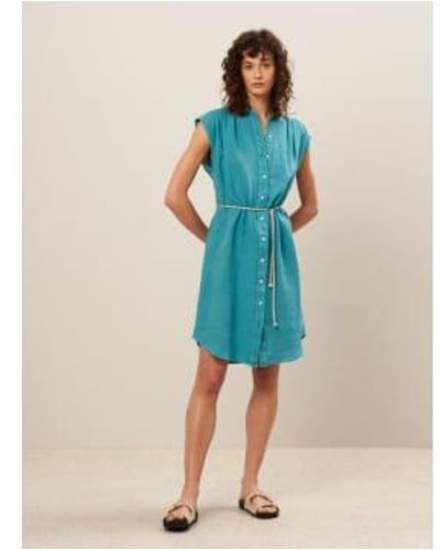 Hartford Ristal Linen Dress - Blue