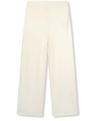 Refined Department | Nova Knitted Structured Trousers Creamy/ M - White